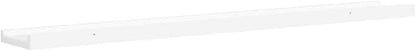 Set of 2 White MDF Floating Shelves 31.5 Inch Long Wall Mounted Frame Ledge for Display and Storage