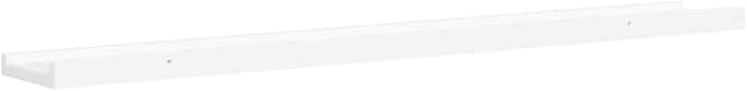 White MDF Floating Shelves Set of 2, 31.5 Inch Long Wall Mounted Ledge for Display and Storage, Modern U-Shaped Design with Easy Installation Hardware Included