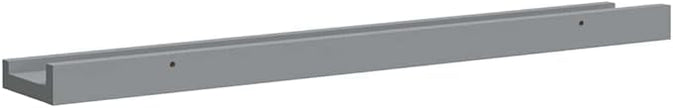 Frame Ledge Shelf Set of 2 Grey MDF Medium Wall Mounting Floating Picture Display for Photos Artwork Modern Decor Living Room Bedroom