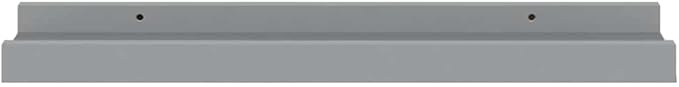 Gray MDF Floating Frame Ledge Shelf Set of 2, Modern U-Shaped Wall Mounted Shelves for Displaying Photos Artwork Decor, Minimalist Design with Hardware Included, Compact Size