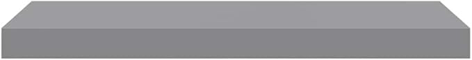 Gray Honeycomb MDF Metal Medium Floating Wall Shelf Set of 2, Modern Matte Finish Storage Display Shelves for Living Room Bedroom Office