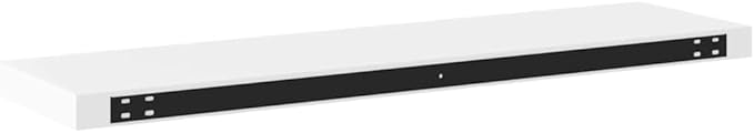 White Honeycomb Floating Wall Shelf 35.4 x 9.3 x 1.5 in, High-Gloss MDF Modern Storage with Mounting Hardware, Sturdy Display for Decor and Books
