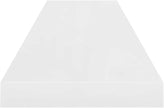 High Gloss White Honeycomb MDF Floating Wall Shelf with Metal Brackets, Modern Minimalist Design for Home and Office Display, Easy Installation and Strong Support, 4-Piece Set