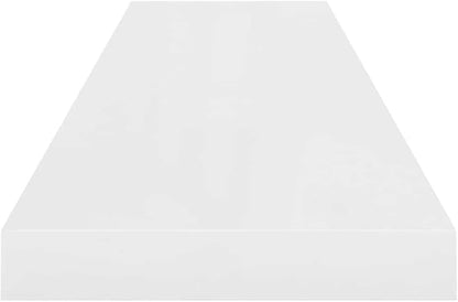 High Gloss White Honeycomb MDF Floating Wall Shelf with Metal Support, 4-Piece Set for Modern Home and Office Display, Minimalist Design with Strong Load Capacity and Easy