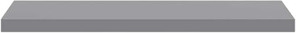 Gray Honeycomb MDF Floating Wall Shelf Set of 2 with Metal Frame, Large Modern Display Shelves for Living Room Bedroom Office, Easy Installation, Durable Storage Organizer