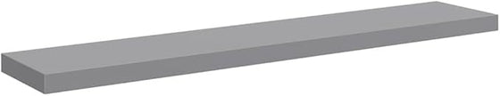 Set of 2 Gray Floating Wall Shelves, Honeycomb MDF and Metal Modern Shelving, 47.2 in x 9.3 in, Space-Saving Design for Living Room Bedroom Office, Durable and Easy