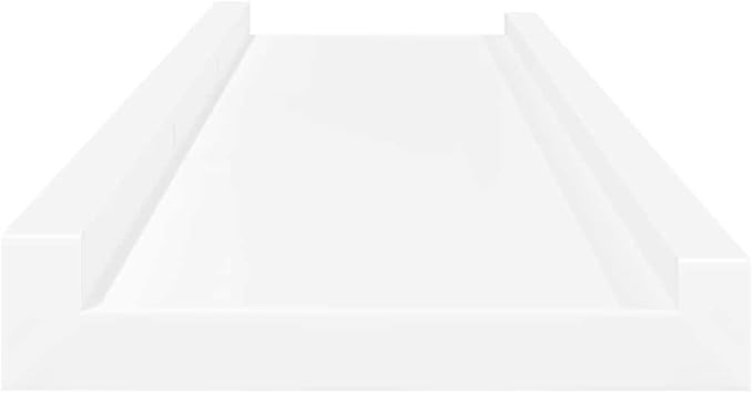 White MDF Floating Shelves Set of 2, 31.5 Inch Long Wall Mounted Ledge Shelf for Display and Storage, Modern U-Shaped Design with Easy Installation