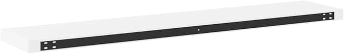 White Honeycomb MDF Floating Wall Shelf with Metal Standard Mounting, Minimalist Modern Design for Living Room Bedroom Office Display and Storage, Durable Matte Finish, Easy