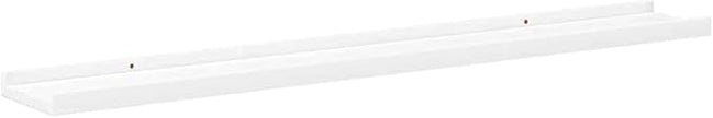 Set of 2 White MDF Floating Shelves 31.5 Inch Long Wall Mounted Frame Ledge for Display and Storage