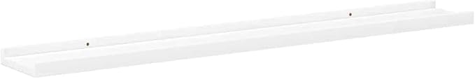 White MDF Floating Shelves Set of 2, 31.5 Inch Long Wall Mounted U-Shaped Ledge for Display and Storage, Modern Minimalist Design with Easy Installation Hardware Included