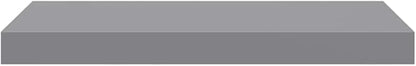 Grey Honeycomb Floating Wall Shelf Set of 2, MDF and Metal Modern Shelves for Living Room Bedroom, 19.7 x 9.1 Inch Invisible Mounting Storage Display Unit