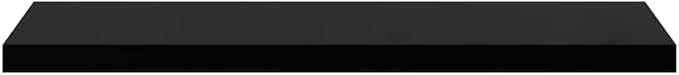 Black Honeycomb MDF Metal Wall Mounting Floating Shelves Set of 2, Modern Invisible Mounting System for Space Saving Storage and Stylish Display