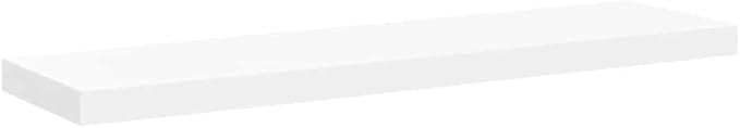 White Honeycomb Floating Wall Shelf Set of 4, 35.4 Inch Long MDF and Metal Modern Shelves for Stylish Display and Space Saving Storage