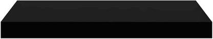 High-Gloss Black Floating Wall Shelf with Honeycomb MDF and Metal Frame, 19.7x9.1 Inches, Supports 15.4 lbs for Displaying Books and Artwork, Easy Installation Hardware