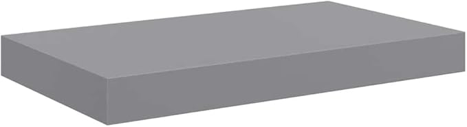 Grey Honeycomb MDF Wall Shelf with Metal Frame 15.7x9.1x1.5 in, Floating Wall Mounted Shelf for Living Room Bedroom Office, Modern Storage Display Unit, Durable and Easy