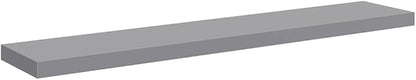 Grey Floating Wall Shelf with Honeycomb Design, MDF and Metal Construction, 47.2x9.3x1.5 Inches, Modern Wall Mounted Storage for Decor and Books, Durable and Space-Saving,