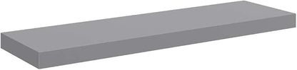 Set of 4 Grey Honeycomb Floating Wall Shelves, MDF and Metal Modern Storage, 31.5 x 9.3 Inches, Easy Installation with Hardware, Durable Display Shelves for Home Decor
