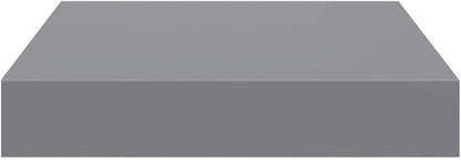 Modern Floating Wall Shelves Set of 4, Grey Honeycomb MDF with Metal Mounting Hardware for Stylish Display and Storage