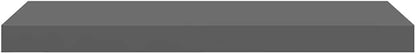 Set of 4 Floating Wall Shelves High Gloss Grey Honeycomb MDF Metal Modern Storage Display
