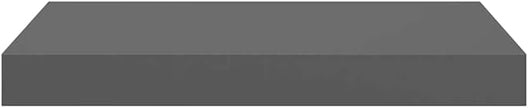 High Gloss Grey Honeycomb MDF and Metal Floating Wall Shelf Set of 2, Modern Display Storage for Books Photos Collectibles, Sturdy Mountable Home Office Decor