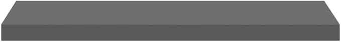 High Gloss Grey Floating Wall Shelf Set of 2, Honeycomb MDF with Metal Frame for Modern Decor, Durable Display Shelves for Living Room or Office