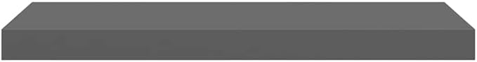 High Gloss Grey Floating Wall Shelf with Honeycomb MDF and Metal Frame, Modern Design for Living Room Bedroom Office Decor, 4-Piece Set, Easy Installation, Strong Weight