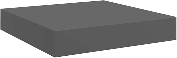Set of 4 High Gloss Grey Floating Wall Shelves, Honeycomb MDF and Metal Compact Design for Modern Living Room Bedroom Office Storage Display