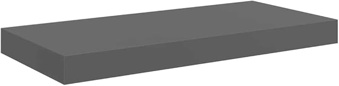 High Gloss Grey Floating Wall Shelf Honeycomb MDF Metal 19.7 Inch Modern Display Storage for Decor Books Awards