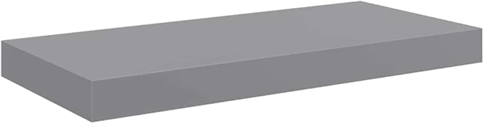 Set of 2 Grey Honeycomb Floating Wall Shelves, Modern MDF and Metal Shelving Unit 19.7 x 9.1 Inches for Home Decor and Space Saving Storage