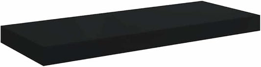 Black Honeycomb MDF Floating Wall Shelf with Metal Bracket, 23.6 Inch Length, Modern Matte Finish for Living Room Office Bedroom Storage and Display