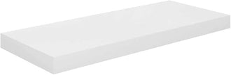 High Gloss White Honeycomb MDF Floating Wall Shelf with Metal Brackets, Modern Display for Books and Decor, Easy Installation Hardware Included, Compact Size for Small Spaces