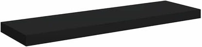 Black Honeycomb MDF Floating Wall Shelf with Metal Frame 31.5 x 9.3 x 1.5 Inches, Modern Display Shelf for Collectibles and Decorative Items, Space-Saving Mounted Storage