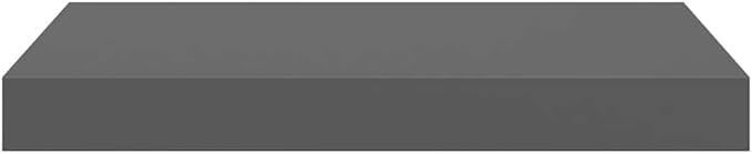 Wall Shelf Set of 2 High Gloss Grey Honeycomb MDF Metal Standard Floating Shelves for Home Decor and Storage