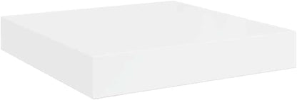 High Gloss White Honeycomb MDF Floating Wall Shelf 9.1 Inch, Modern Wall Mounted Shelf for Living Room Bedroom Office, Sturdy Storage Display for Books Decor