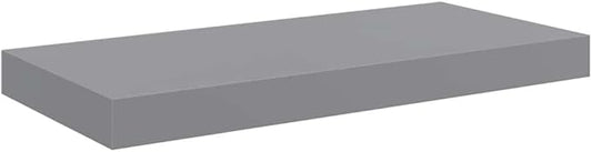 Grey Honeycomb MDF Floating Wall Shelf with Metal Frame, 19.7 x 9.1 x 1.5 Inches, Modern Space-Saving Display Shelf for Home Decor and Organization