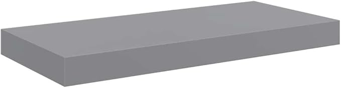 Wall Shelf Set of 4 Gray Honeycomb MDF Metal Medium Floating Shelves for Modern Storage and Display