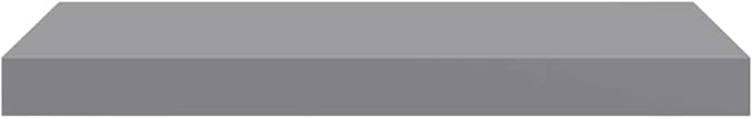 Wall Shelf Set of 4 Gray Honeycomb MDF Metal Medium, Floating Shelves with Invisible Mounts for Modern Home Storage and Display