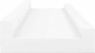 Modern Picture Frame Ledge Shelf Set of 2 White MDF 23.6 in x 3.5 in x 1.2 in for Wall Mount Display Storage