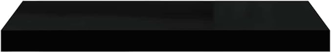 Wall Shelf Set of 2 Black Honeycomb MDF Metal Medium Floating Shelves for Modern Decor Storage Solution