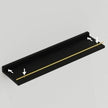 WOPITUES Floating Shelves 24 inch with Gold Metal Guardrail, Shelves for Wall Decor Set of 3, Wall Shelves for Bedroom, Bathroom, Kitchen, Living Room, Plants, Picture Frames, Art- Black and Gold