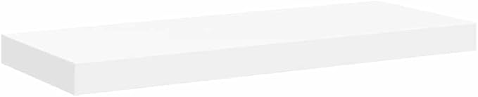 White Honeycomb MDF Floating Wall Shelf with Metal Brackets, Modern Design for Living Room Bedroom Office Storage and Display, Space Saving Sturdy Construction