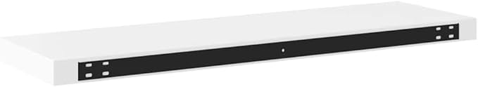 Set of 4 White Floating Wall Shelves, Honeycomb MDF and Metal Frame, 31.5x9.3x1.5 Inches, Modern Invisible Mounting System for Living Room Bedroom Office Storage and Display