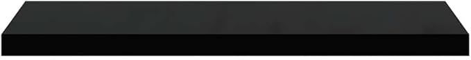 Wall Shelf Set of 2 High Gloss Black Honeycomb MDF Metal Floating Shelves Modern Storage for Living Room Office Decor