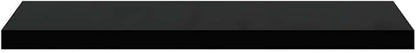 Wall Shelf Set of 2 High Gloss Black Honeycomb MDF Metal Floating Shelves Modern Storage for Living Room Office Decor