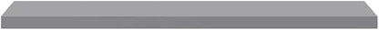 Set of 2 Gray Floating Wall Shelves, Honeycomb MDF and Metal, 47.2 in x 9.3 in, Modern Space-Saving Design for Living Room Bedroom Office Decor