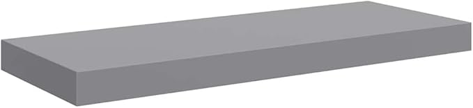 Gray Honeycomb MDF Metal Medium Floating Wall Shelf Set of 2, Modern Matte Finish Storage Display Shelves for Living Room Bedroom Office