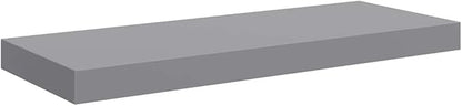 Gray Honeycomb MDF Metal Medium Floating Wall Shelf Set of 2, Modern Matte Finish Storage Display Shelves for Living Room Bedroom Office