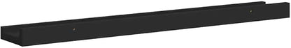 Frame Ledge Shelf Set of 2 Black MDF 23.6 Inch Wall Mounted Storage Display for Photos Art Decor Minimalist Modern Living Room