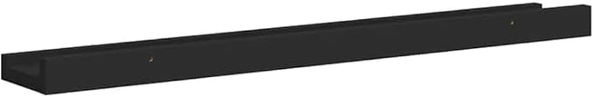 Frame Ledge Shelf Set of 2 Black MDF 23.6 Inch Wall Mounted Storage Display for Photos Art Decor Minimalist Modern Living Room