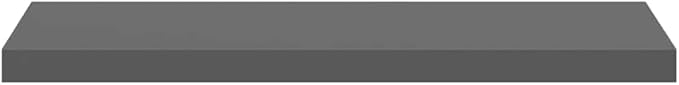 Set of 4 High Gloss Grey Honeycomb MDF and Metal Floating Wall Shelves, Modern Storage Display for Living Room Office Study, Durable Mounted Shelving Unit with Stylish Design
